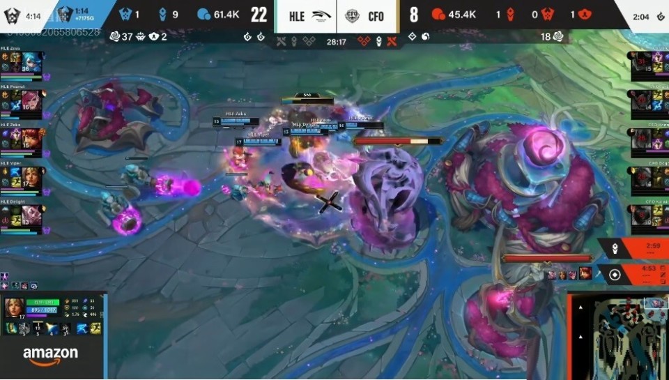 LOL：电竞世界杯HLE首秀！上单弱的CFO偏偏遇到了Zeus